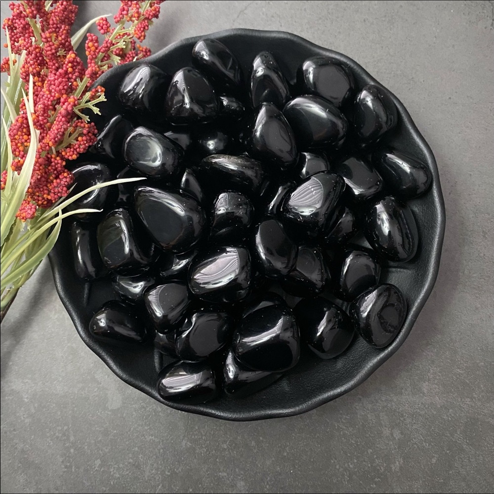 (2) Tumbled Obsidian Stones
